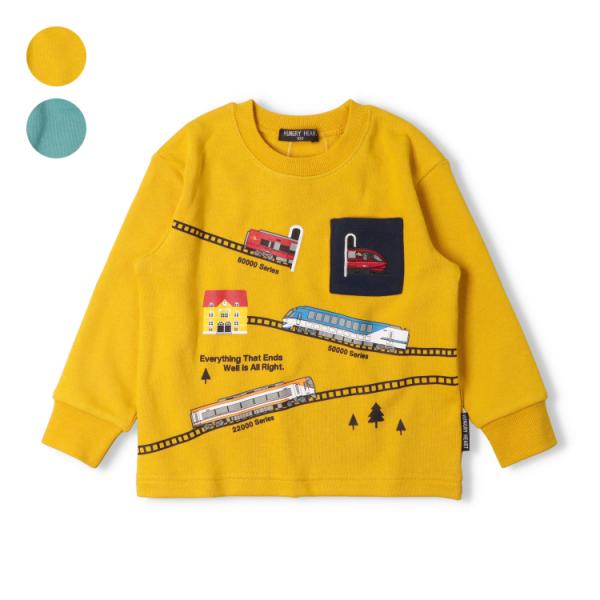 再値下げ 25秋冬SALE40%OFF価格 子供服 Hungry Heart (ハングリーハート) 近鉄電車刺繍ポケット付き裏毛トレーナー・スウェット K54692