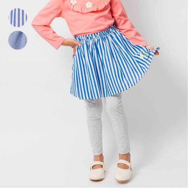 再値下げ 25春SALE40%OFF価格子供服 moujonjon (ムージョンジョン) お花モチーフ付スカッツ・スカートパンツ M25005