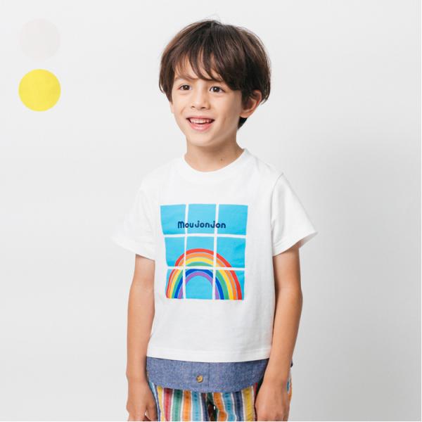アウトレット50%OFF価格 moujonjon (ムージョンジョン) レインボープリント半袖Ｔシャツ M34807