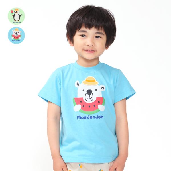 子供服 moujonjon (ムージョンジョン) 【接触冷感】ペンギン・くまTシャツ 80cm 90cm 100cm 110cm 120cm 130cm M36862