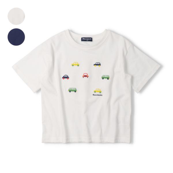 子供服 moujonjon (ムージョンジョン) 【WEB限定】車刺繍Ｔシャツ 80cm 90cm 100cm 110cm 120cm 130cm M36894