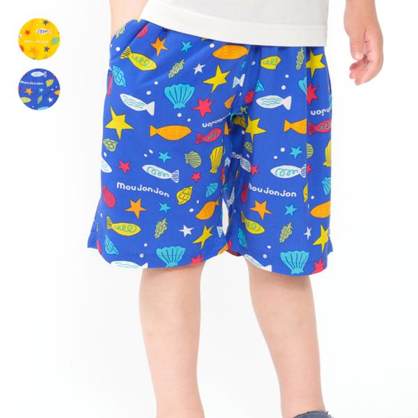 26夏SALE20%OFF価格 子供服 moujonjon (ムージョンジョン) お魚柄レーヨンハーフパンツ M37160