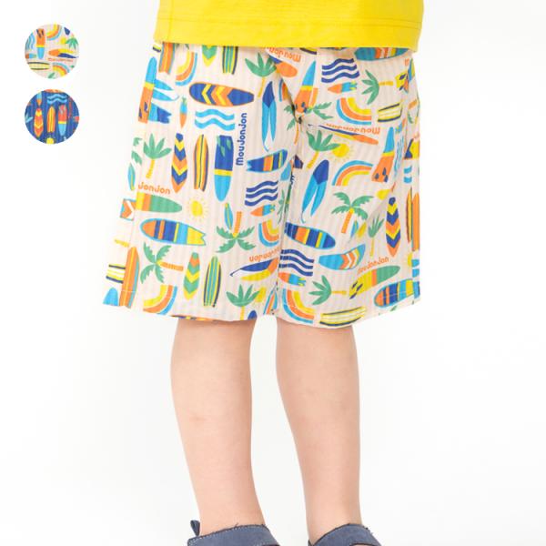 26夏SALE20%OFF価格 子供服 moujonjon (ムージョンジョン) サーフボード柄サッカーハーフパンツ M37162