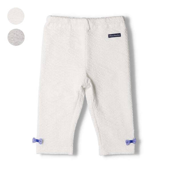 再値下げ 25夏SALE37%OFF価格 子供服 moujonjon (ムージョンジョン) 裾リボン付6分丈レギンス 80cm〜140cm M43105