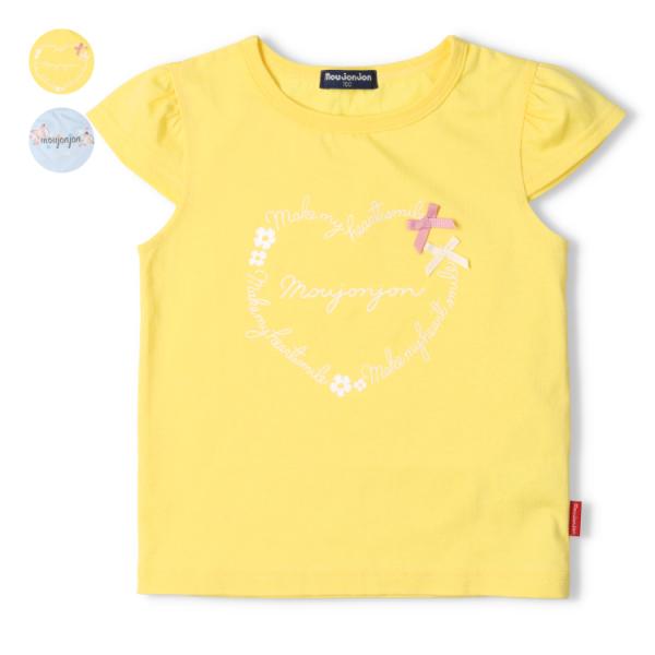再値下げ 25夏SALE55%OFF価格 moujonjon (ムージョンジョン) ハート・ちょうちょプリント半袖Ｔシャツ M44842