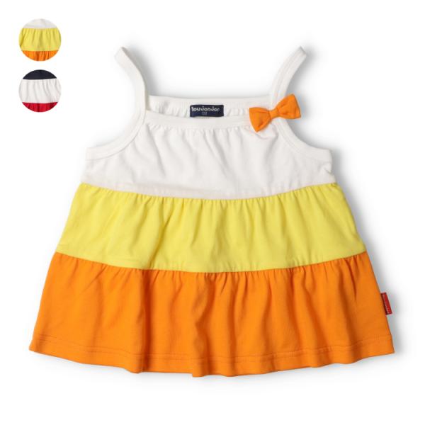 アウトレット50%OFF価格 子供服 moujonjon (ムージョンジョン) リボン付３段切替キャミソール M44900