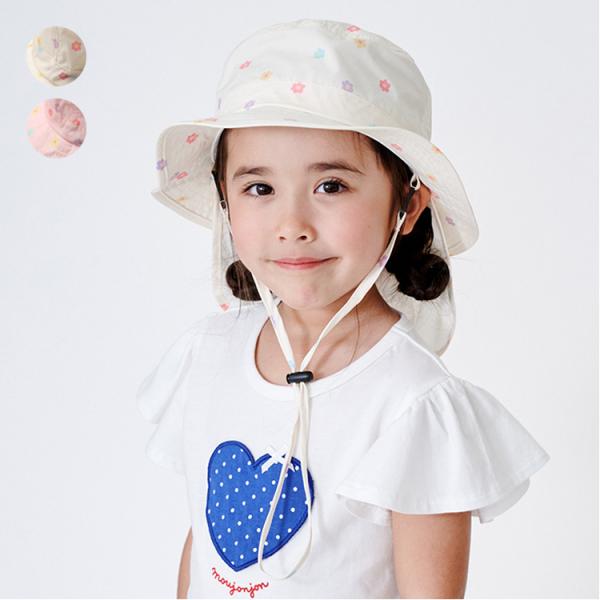 子供服 moujonjon (ムージョンジョン) 小花柄撥水ハット・帽子 50cm 52cm 54cm 56cm M47404