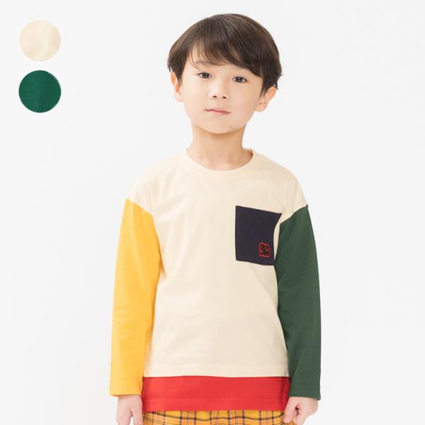 再値下げ 25秋冬SALE60%OFF価格 子供服 moujonjon (ムージョンジョン) バックプリントレイヤード風長袖Ｔシャツ・ロンT  M54807