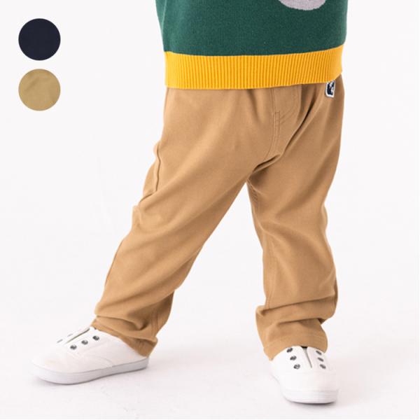 再値下げ 25秋冬SALE50%OFF価格 子供服 moujonjon (ムージョンジョン) のびふわツイルワッペン付長パンツ・長ズボン M55009
