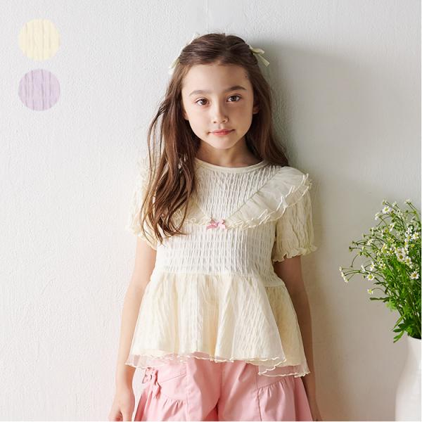 再値下げ 25夏SALE59%OFF価格 crescent (クレセント) チュール使い半袖Ｔシャツ N44890