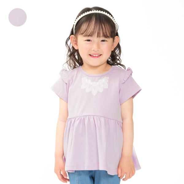 子供服 WILL MERY (ウィルメリー) 【WEB限定】レース付肩フリルＴシャツ 80cm 90cm 100cm 110cm 120cm 130cm N46893