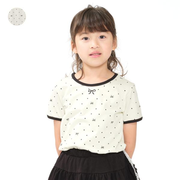 子供服 WILL MERY (ウィルメリー) 【WEB限定】リボンドット柄Ｔシャツ 80cm 90cm 100cm 110cm 120cm 130cm 140cm N46898
