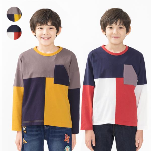 再値下げ 25秋冬SALE50%OFF価格 子供服 Daddy Oh Daddy (ダディオダディ) クレイジー配色長袖Ｔシャツ・ロンT V54802
