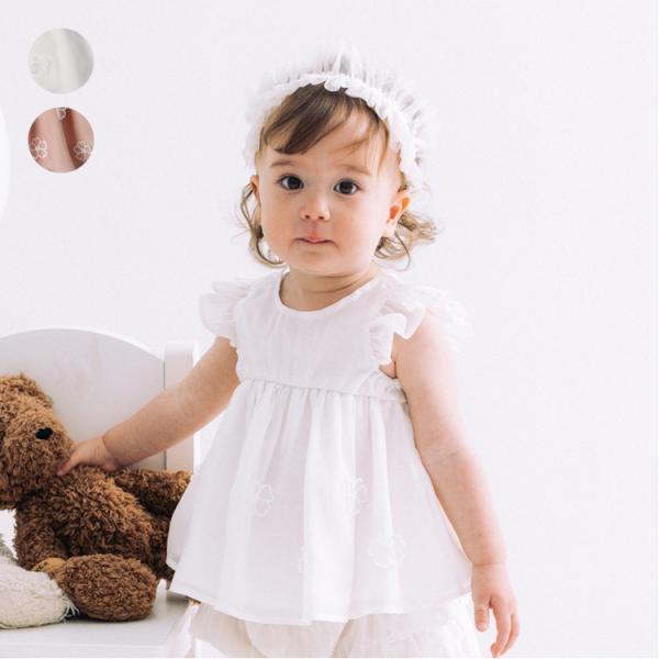 シアー感のあるファブリックで柔らかい肌触りのフェアリーなチュニック。 スカート部分のお花モチーフのロマンティックなアクセントがポイント。 カジュアルにはもちろん、お祝い事やおよばれなど特別な日にもおススメ！ 【アイテム】プレゼント ギフト ...