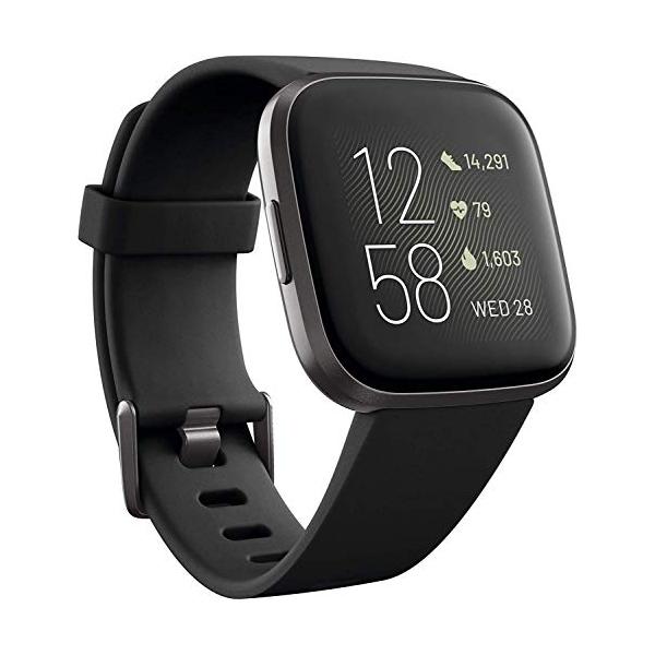 Fitbit Versa 2 スマートウォッチ ブラック/カーボン [6日間以上のバッテリーライフ/...