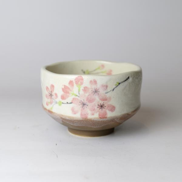 加藤正山 作 桜志野 抹茶茶碗 共箱・共布・栞付き 志野焼 未使用 茶道具 志野桜赤小抹茶碗 茶道具 小茶碗 matcha bowl 陶器 美濃焼 日本製
