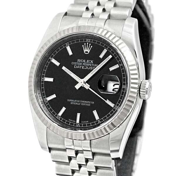 ロレックス ROLEX デイトジャスト 116234 黒文字盤 Z番 SS/WG メンズ腕時計 自動巻き DATEJUST 36mm