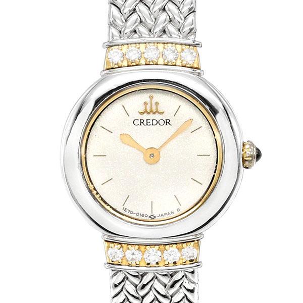 SEIKO CREDOR 1E70-0100 SS+18KT ダイヤ 腕時計 セイコー SEIKO クレドール 1E70-0100 アイボリー文字盤 K18YG/SS