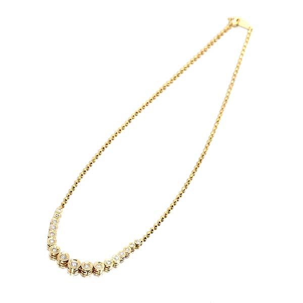 K18YG ダイヤモンド ネックレス 39.5cm D1.00ct イエローゴールド750 