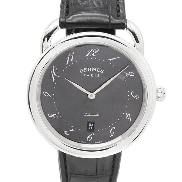 エルメス HERMES アルソー AR7.710 自動巻きメンズ Arceau エルメス HERMES アルソー AR7.710 グレー文字盤 SS/レザー