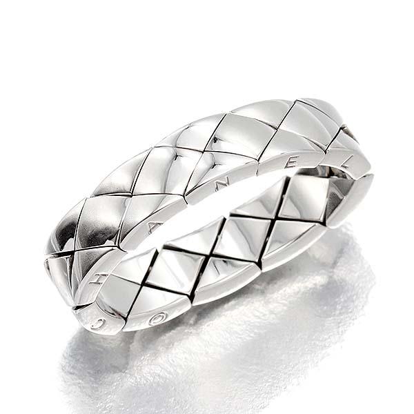 シャネル CHANEL マトラッセ K18WG リング #64 ホワイトゴールド750