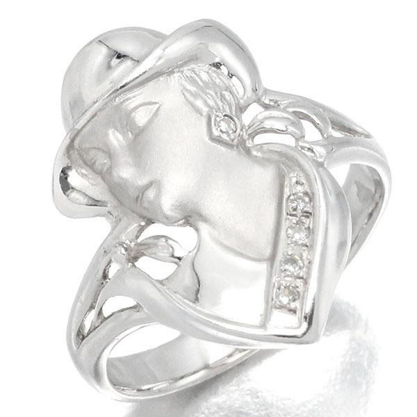 K14WG ダイヤモンド リング 18号 ホワイトゴールド585 指輪 ジュエリー  