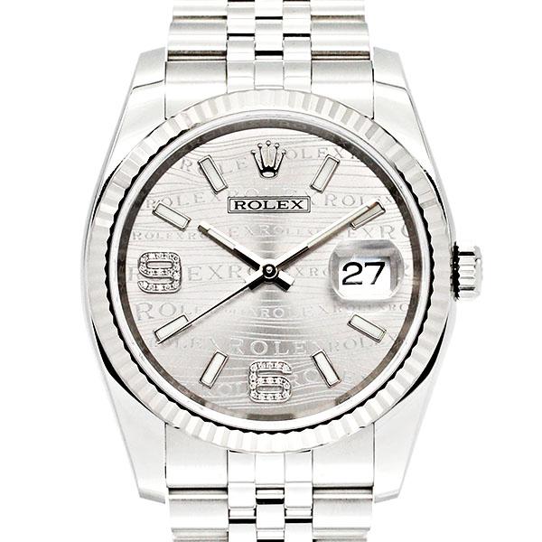 ロレックス ROLEX デイトジャスト 116234 ランダム番 ルーレット メンズ 腕時計 69ダイヤ K18WG 自動巻き Datejust VLP 90187673 デイトジャスト ロレックス ROLEX 116234 69ダイヤ シルバーウェーブ