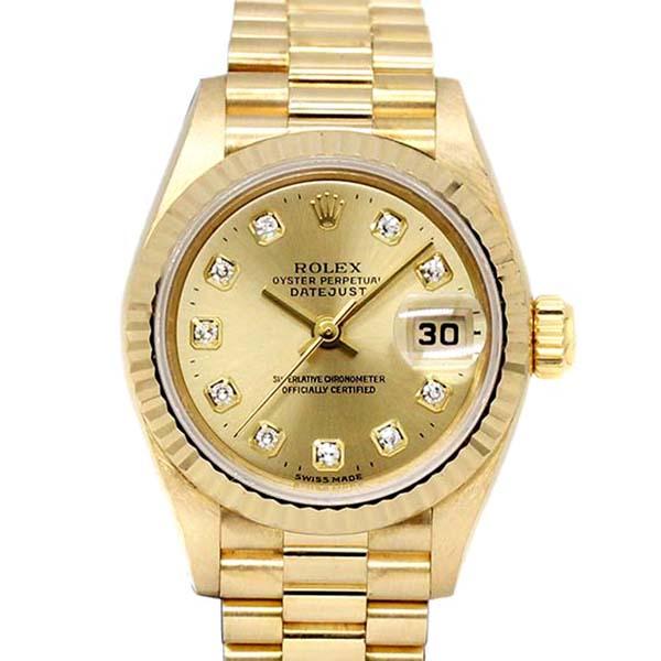 デイトジャスト ロレックス ROLEX 69178G 10Pダイヤ シャンパン文字盤