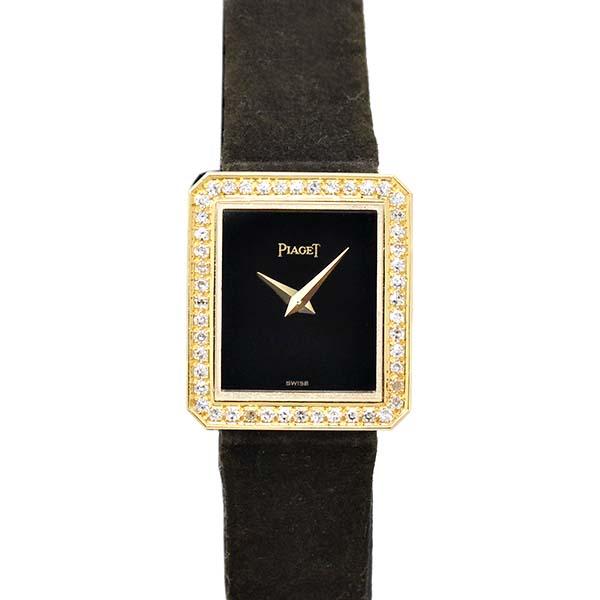 PIAGET（ピアジェ） プロトコール ダイヤベゼル K18YG/革 ブラック文字
