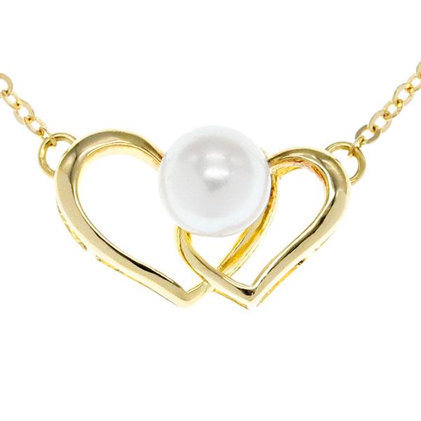 MIKIMOTO（ミキモト） ハート パール K18YG ネックレス 37.5cm 