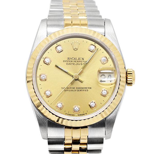 時計 ROLEX DATEJUST デイトジャスト ロレックス ROLEX 68273G 10Pダイヤ 82番 SS/YG