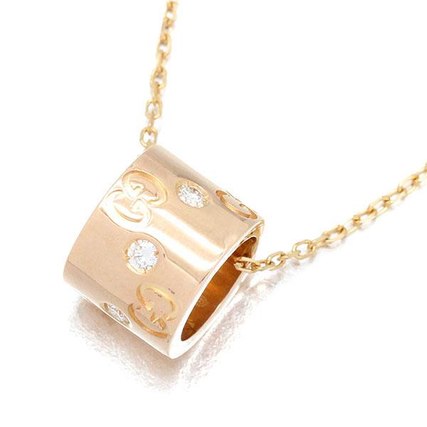 GUCCI グッチ K18PG アイコン ワイド ダイヤモンド ネックレス GUCCI グッチ K18PG アイコン ワイド ダイヤモンド ネックレス