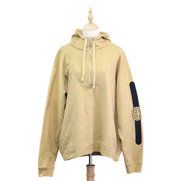 GUCCI（グッチ） ロゴプリント ハーフジップ プルオーバー スウェット