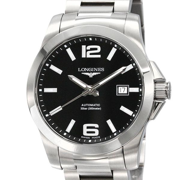 コンクエスト ロンジン LONGINES L3.777.4.58.6 ブラック SS メンズ  