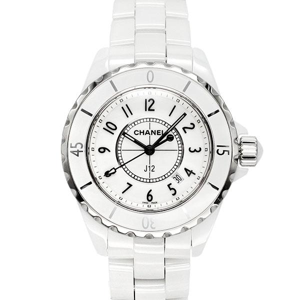 J12 シャネル CHANEL デイト H0968 ホワイト文字盤 ホワイトセラミック