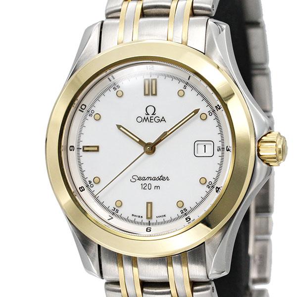 SEAMASTER オメガ OMEGA シーマスター120 ホワイト文字盤 SS/YG メンズ