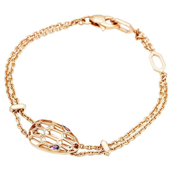 セルペンティ ブルガリ BVLGARI ブレスレット 17.5cm アメシスト K18PG
