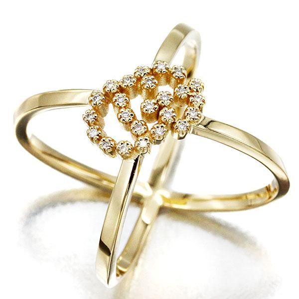 GUCCI グッチ GGランニング K18YG ダイヤモンド リング 10号 ゴールド  