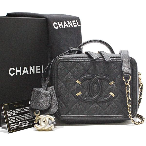 CHANEL シャネル バッグ マトラッセ CCフィリグリー チェーンバニティ  ショルダーバッグ ショルダーバッグ
 キャビアスキン メタリックシルバー/シルバー金具 レディース【中古】460 CHANEL（シャネル） 【超美品】シャネル CCフィリグリー スモール