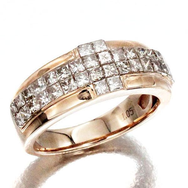 K18PG ダイヤモンド リング 8号 D1.05 ピンクゴールド750 4.6g