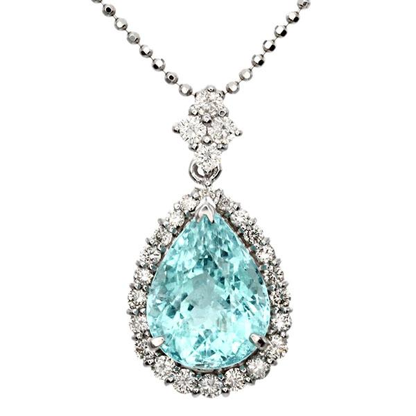 K18WG パライバトルマリン ダイヤ スライドチェーン ネックレス 45cm