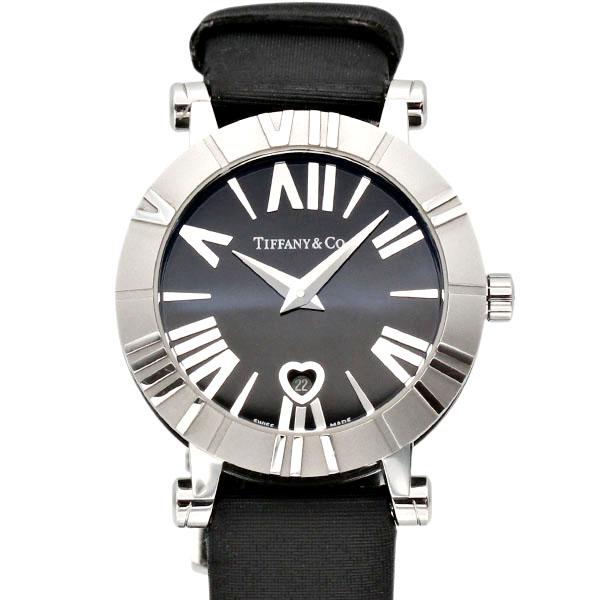 美品　Tiffany & Co. ブラック時計　アトラス　黒文字盤　電池交換済み Tiffany Atlas ティファニー TIFFANY&Co. アトラス Z1300.11.11A10A00A