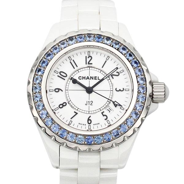 J12 シャネル CHANEL ブルーサファイアベゼル H1179 ホワイト文字盤