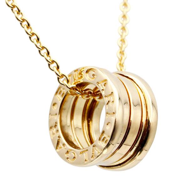 ブルガリ BVLGARI ビー・ゼロワン K18YG ペンダント ネックレス 40cm