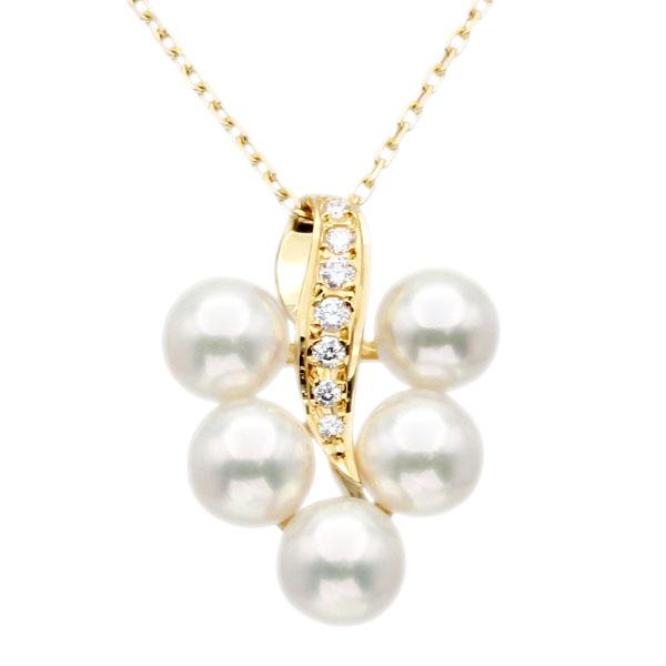 MIKIMOTO（ミキモト） あこや真珠 ダイヤモンド K18YG ネックレス 40cm