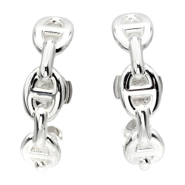 HERMES シェーヌダンクル　安心鑑定対応！ピアス シルバー シェーヌ・ダンクル エルメス HERMES シェーヌダンクル アンシェネ