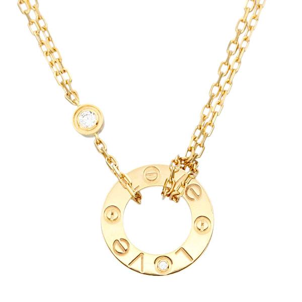 美品 釘モチーフペンダント ★レディースカルティエラブコレクションサークルダイヤ LOVE（Cartier） 新品仕上げ カルティエ Cartier ラブ サークル K18YG