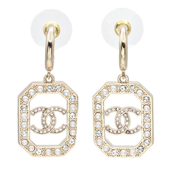 CHANEL（シャネル） ココマーク ラインストーン フェイクパール ピアス 
