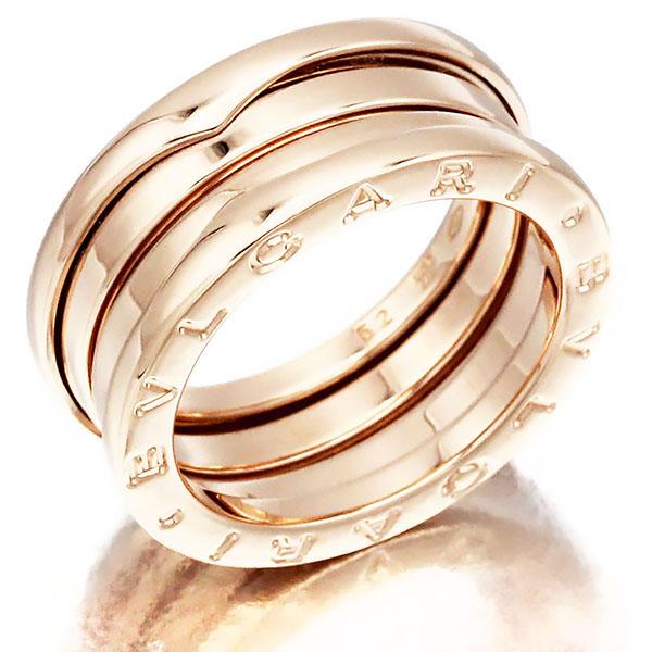ビー・ゼロワン ブルガリ BVLGARI リング 3バンド K18PG #52 8.9g 