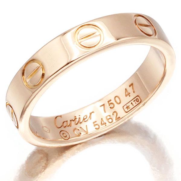 保証書付 カルティエ Cartier K18PG ミニラブリング 47号 LOVE（Cartier） カルティエ Cartier ミニラブ リング K18PG #47 3.4g